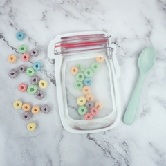 Red Preserves Border Canister Shaped Plastic Stand Strong® Bags