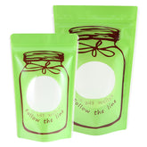 Glossy Honeydew Green Printed Bottle Design Stand Strong® Bags
