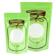 Glossy Honeydew Green Printed Bottle Design Stand Strong® Bags