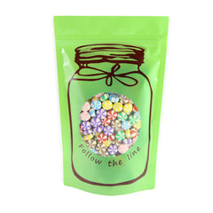 Glossy Honeydew Green Printed Bottle Design Stand Strong® Bags