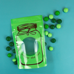 Glossy Honeydew Green Printed Bottle Design Stand Strong® Bags