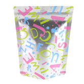 Alphabet Design Double-Sided Confetti Silver Aluminum Stand Strong® Bags