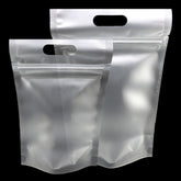 Cloudy Translucent Polyethylene Stand Strong® Bags with Die Cut Handles