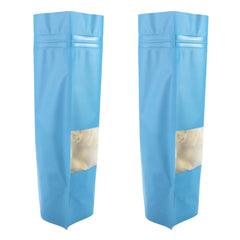 Matte Slate Blue Window Mylar Stand Strong® Bags