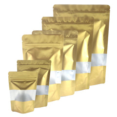 Matte Antique Gold Frosted Window Mylar Stand Strong® Bags
