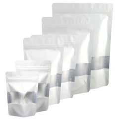 Matte Dove White Window Mylar Stand Strong® Bags