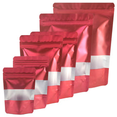 Matte Hydrant Red Frosted Window Mylar Stand Strong® Bags