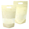 Matte Rice Paper Clear Window Stand Strong® Bags with Die Cut Handles - Faded Yellow