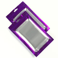 Matte Prom King Purple Foil QuickQlick® Bags with Bordered Translucent Window and Butterfly Hang Hole