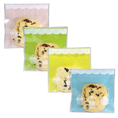Transparent Bakery Printed Designs Plastic Self-Adhesive Bags