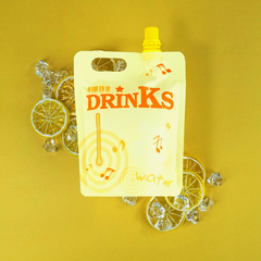 Matte Starfruit Yellow Designed Drink Pouches with Screw Cap Spout