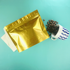 Double-Sided Glossy Roasted Trophy Gold Horizontal Mylar StandStrong™ Coffee Valve Bags