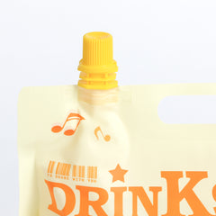 Matte Starfruit Yellow Designed Drink Pouches with Screw Cap Spout