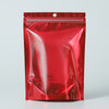 Single Side Glossy Color Metallic Mylar Stand Strong® Bags with Round Hang-Hole - Half Heart Red