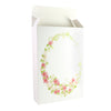 Flower Wreath Printed Cardboard Gift Boxes with Fold and Tuck Tabs - White