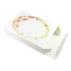 Flower Wreath Printed Cardboard Gift Boxes with Fold and Tuck Tabs