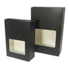 Cardboard Gift Boxes with Fold and Tuck Tabs and Glossy Window - Black