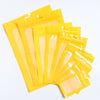 Glossy Bordered Clear Window Zipper Seal Packaging Bags with Butterfly Hang Hole - Neon Yellow