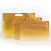 Gradient Chestnut Gold Clear Side Gusset Stand Strong® Bags with Die-Cut Handle