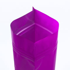 Glossy Peruvian Hazy Purple Round Window Plastic and Mylar Stand Strong® Coffee Valve Bags