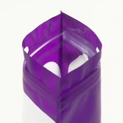 Matte Prom King Purple Foil QuickQlick® Bags with Bordered Translucent Window and Butterfly Hang Hole