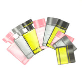 Double-Sided Aluminum Cosmetic Bottle Shape Open Bottom Bags