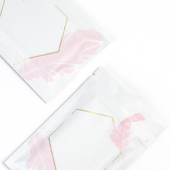 Matte Galah White Geometric Foil Zipper Seal Bags