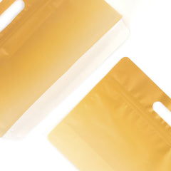 Gradient Chestnut Gold Clear Side Gusset Stand Strong® Bags with Die-Cut Handle
