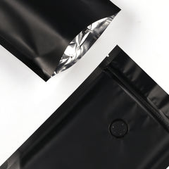 Single Side Matte Waxed Bean Black Metallic Mylar Stand Strong® Coffee Valve Bags