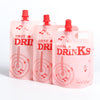 Matte Cranberry Pink Designed Drink Pouches with Screw Cap Spout - Cranberry Pink