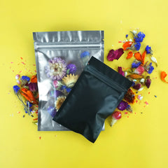 Half Waxed Black Metallic Mylar Flat QuickQlick® Bags