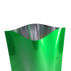 Glossy Sacramento Green Mylar Foil Open Fill Bags