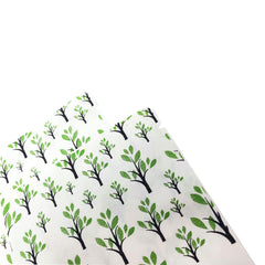 Nature Green Paper Tree Design Open Top Bags