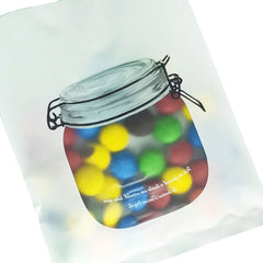 Sugar White with Translucent Window Jar Design Open Top Bags