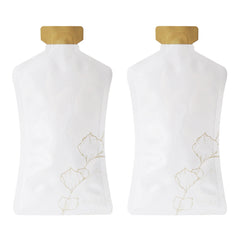 Aluminum Bottle Shaped Sunny Gold Leaf Design Open-Bottom Spout Storage Bags