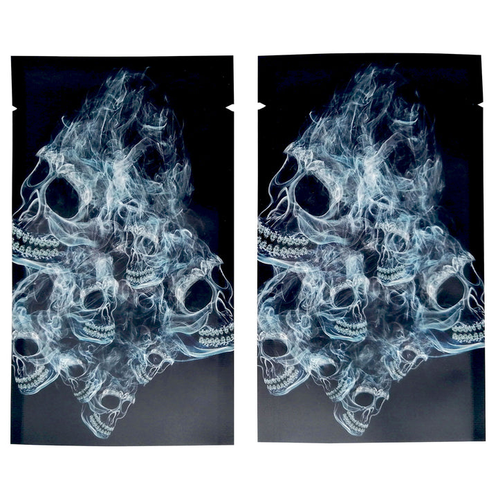 QQ Studio® Skull Black Smoke Pattern Design Metallic Foil Open Fill Bags
