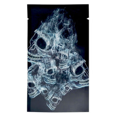 Skull Black Smoke Pattern Design Metallic Foil Open Fill Bags