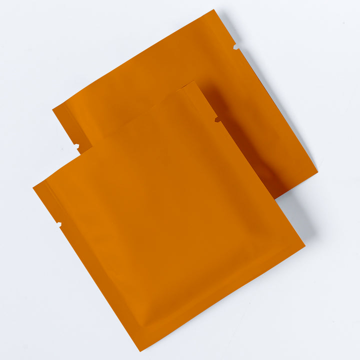 QQ Studio® Matte Pumpkin Seed Orange Aluminum Foil Open Fill Bags