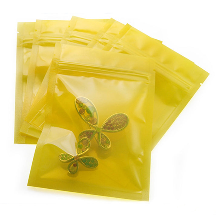 QQ Studio® Glossy Limeade Yellow Transparent Plastic Flat QuickQlick™ Bags