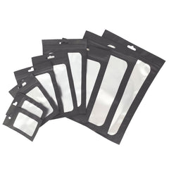 Matte Foggy Night Border Mylar Foil Flat QuickQlick® Bags with Butterfly Hang Hole