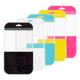 Glossy Clear Front and Half-Colored Design Zipper Seal Bags with Butterfly Hang Hole