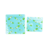 Pear Pop Blue Designed Multi-Icon Pattern QuickQlick® Bags with Clear Window