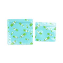 Pear Pop Blue Designed Multi-Icon Pattern QuickQlick® Bags with Clear Window