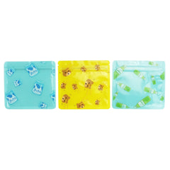 Bear Bun Yellow Designed Multi-Icon Pattern QuickQlick® Bags with Clear Window