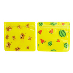 Watermelon Yellow Designed Multi-Icon Pattern QuickQlick® Bags with Clear Window