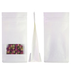 Kraft Parchment White Paper Side Gusset with Translucent Window Stand Strong® Bags