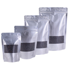 Chrome Grid Silver Aluminum Waffle Pattern with Translucent Window Stand Strong® Bags