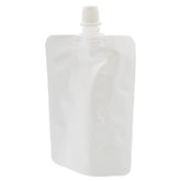 Glossy Arctic White Plastic Stand Pouch with Top Screw Cap Spout