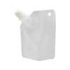 Glossy Plastic Stand Pouch with Corner Screw Cap Spout and Hang Hole - White