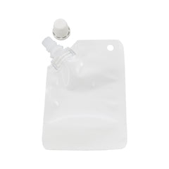 Glossy Arctic White Plastic Stand Pouch with Corner Screw Cap Spout and Hang Hole